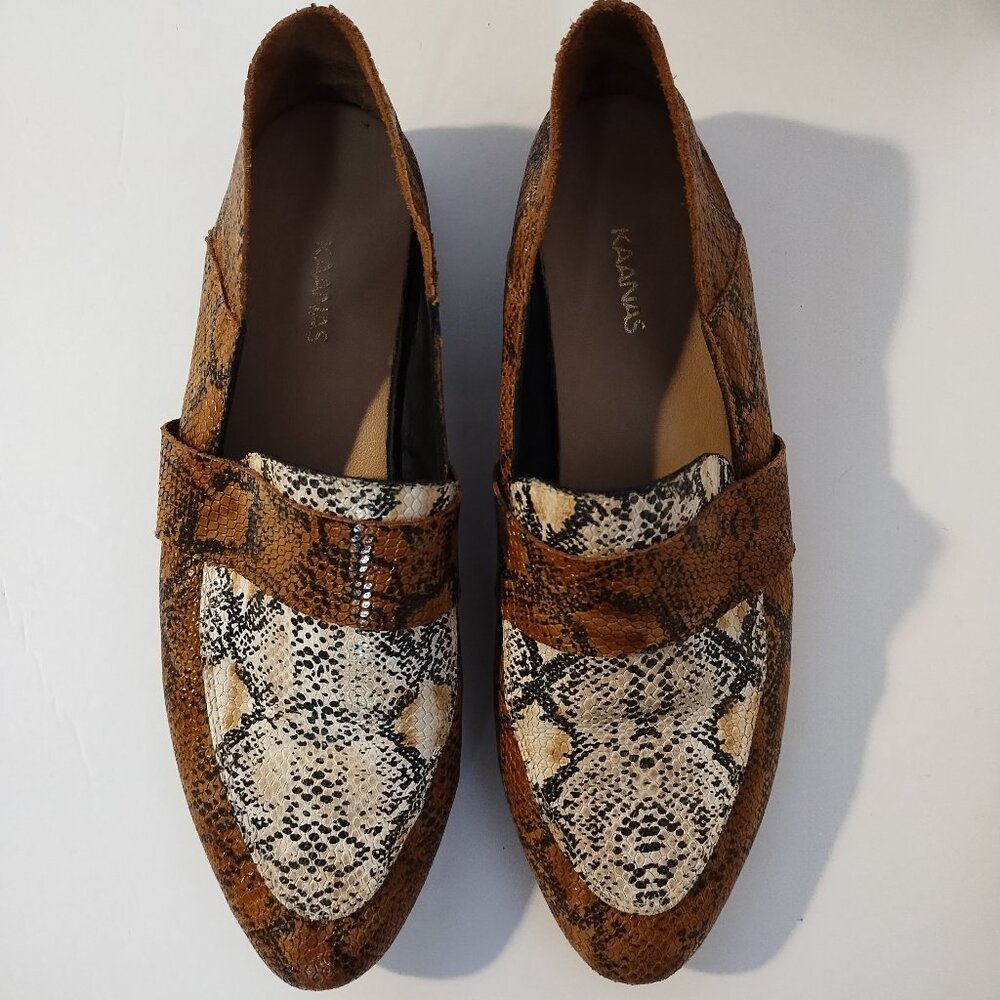 KAANAS Women's Amalfi Leather Loafer Flats Slip On Shoes Size 8 M